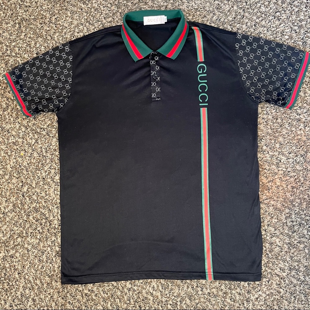 Gucci Black Shirt with Collar Sz XXL